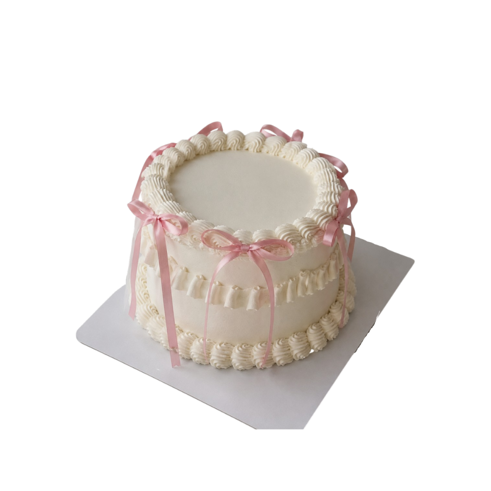 PEMBE KURDELELİ ZARİF PASTA